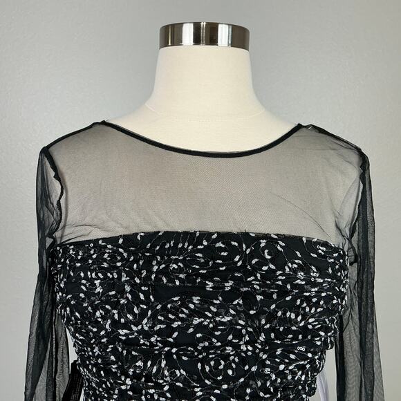 JS Collections Sequin Midi Fit and Flare Cocktail Dress Black and Silver Size 14 - Picture 7 of 13